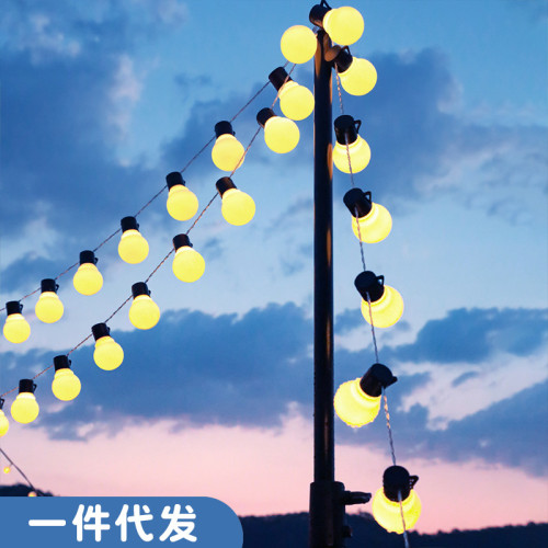 戶外太陽能led燈串露營彩燈裝飾氛圍燈野營天幕燈發光球燈泡串