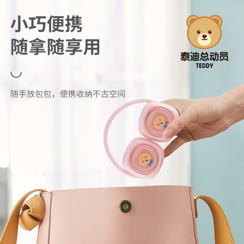 泰迪熊掛脖風扇迷你可攜式隨身學生掛脖子兒童卡通靜音小靜音可攜式
