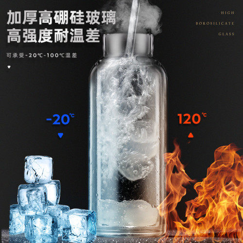 塑玻杯大容量2000ml茶水分離耐高溫玻璃水壺男款戶外可攜式防摔