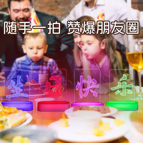 發光生日快樂字母LED燈牌擺件室內裝飾桌面氛圍裝飾布置小夜燈
