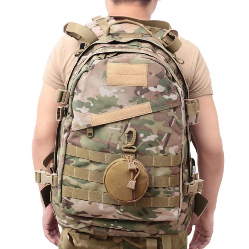 戶外運動鑰匙掛包腰帶附件包圓形零錢包運動騎行鑰匙包軍迷小圓包