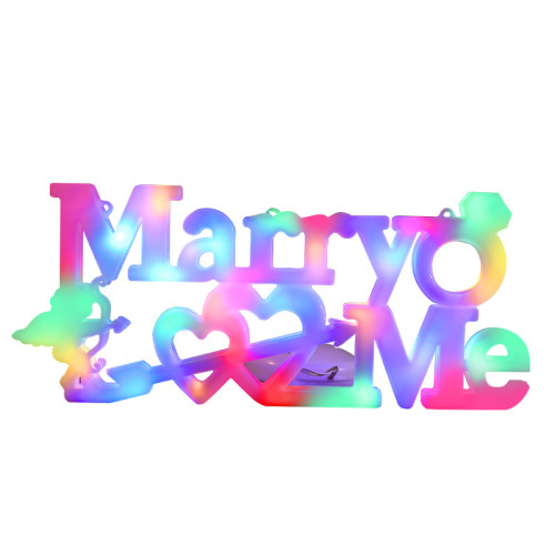發光marry me字母LED彩燈牌擺件室內求婚七夕情人節氛圍裝飾布置