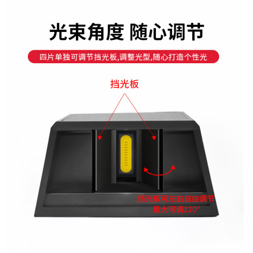 LED太陽能壁燈戶外花園圍牆裝飾壁燈可調節亮度景觀氛圍燈