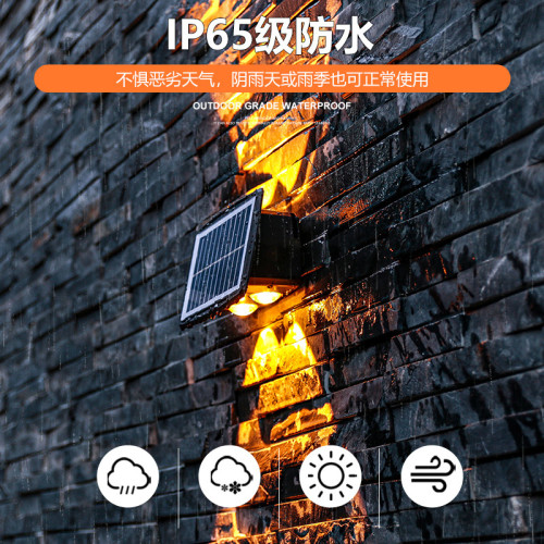太陽能凸透鏡壁燈洗牆燈家用防水景觀燈洗牆燈戶外壁燈陽台洗牆燈