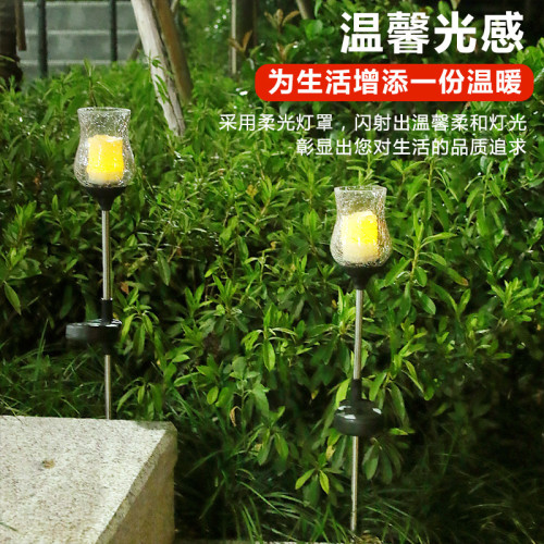 戶外太陽能仿真玻璃鬱金香燈景觀小夜燈草坪燈公園庭院工程裝飾燈