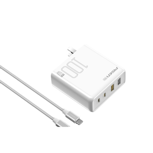 品勝GaN氮化鎵充電器120W快充套裝PD折曡插頭typec四口沖手機平板