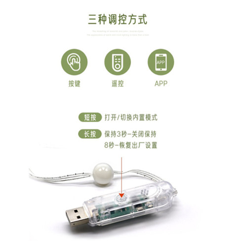 圓珠燈串APP藍牙幻彩皮線燈戶外露營房間裝飾usb彩燈氛圍燈串