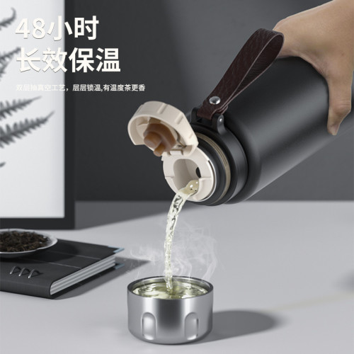 316不鏽鋼保溫杯2024新款男士大容量女生泡茶杯茶水分離杯子可攜式