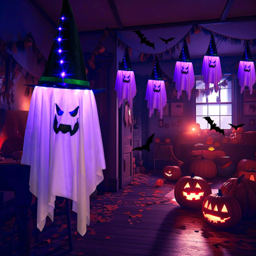 萬聖節LED裝飾燈巫師幽靈小夜燈鬼屋 halloween巫師南 瓜燈氛圍燈