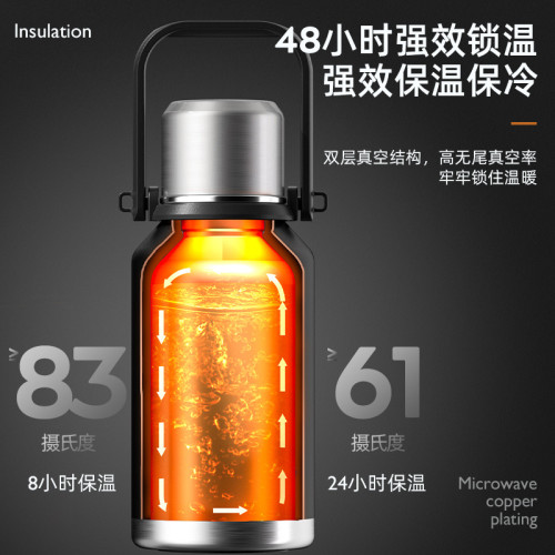 保溫杯子大容量男款316商務戶外可攜式茶水分離泡茶2023水壺1500ml