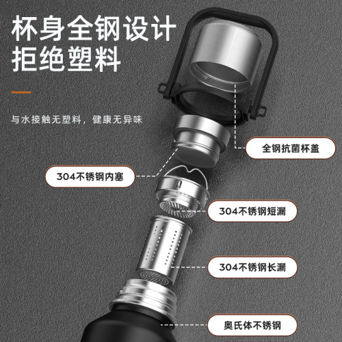 保溫杯子大容量男款316商務戶外可攜式茶水分離泡茶2023水壺1500ml