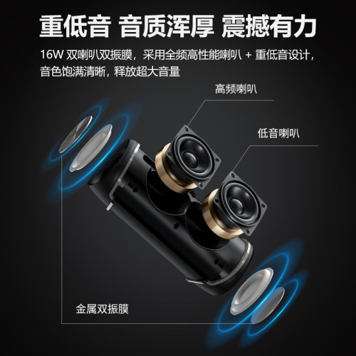 2025新款無線藍牙音箱帶RGB燈重低音大功率戶外可攜式布藝防水音響