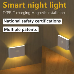 SmartHumaninductionRechargeablemagneticlednightlight磁吸設計