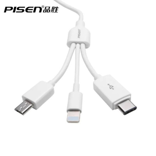品勝數據線三合一適用安卓type-c 蘋果12一拖三多功能充電線6SP