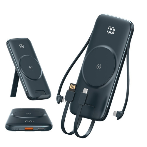 無線超級快充充電寶自帶四線20000安培磁吸大容量行動電源 22.5W