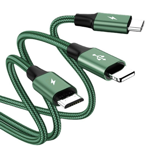 品勝三合一數據線適用蘋果安卓手機一拖三14P充電線快充多功能6SP