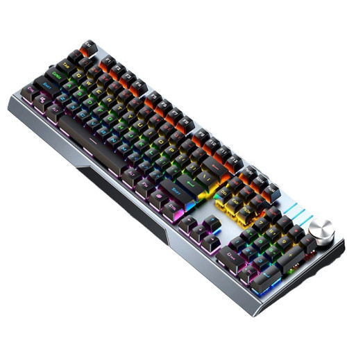 新盟KB329機械鍵盤桌上型筆記型電腦通用發光全鍵無沖遊戯辦公鍵盤