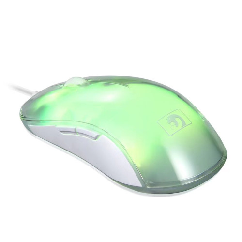 新盟M368冰晶遊戯滑鼠透明RGB發光6D電腦宏編程遊戯辦公滑鼠