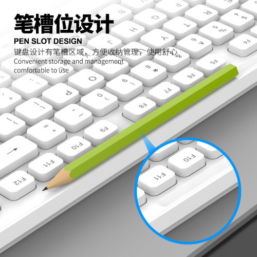 雷魁LK200商務辦公鍵盤滑鼠套裝白色電腦一體機搭配鍵鼠套裝裝機