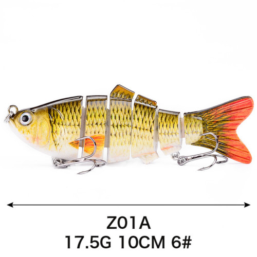 仿真多節魚 10cm-六節-6節路亞餌魚餌鱸魚翹嘴路亞餌硬餌魚餌釣魚