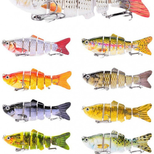 仿真多節魚 10cm-六節-6節路亞餌魚餌鱸魚翹嘴路亞餌硬餌魚餌釣魚