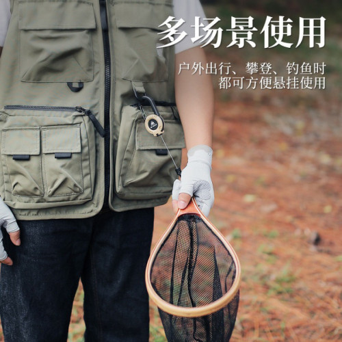 戶外伸縮釦鋼絲繩多功能鑰匙扣露營高迴彈戶外可攜式鋼絲四色彈簧釦