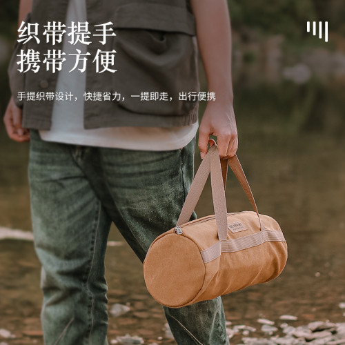 戶外露營配件收納包帳篷風繩地釘工具收納袋圓筒地釘收納袋手提包