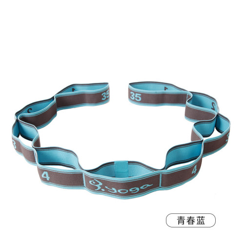 9段健身瑜珈彈力帶舞蹈瑜珈輔助伸展帶 開肩帶背部伸展一字馬拉筋