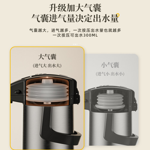 德國紅膽按壓式保溫壺家用氣壓式開水壺大容量不鏽鋼暖壺可攜式