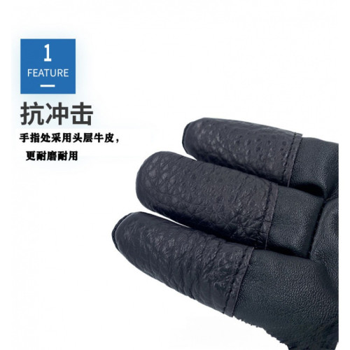 牛皮手套護指射擊射箭傳統反曲三指射擊手套狩獵瞄準弓箭裝備指套