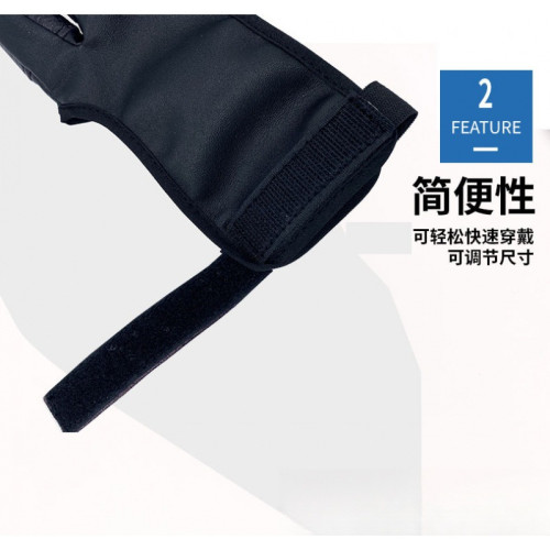 牛皮手套護指射擊射箭傳統反曲三指射擊手套狩獵瞄準弓箭裝備指套