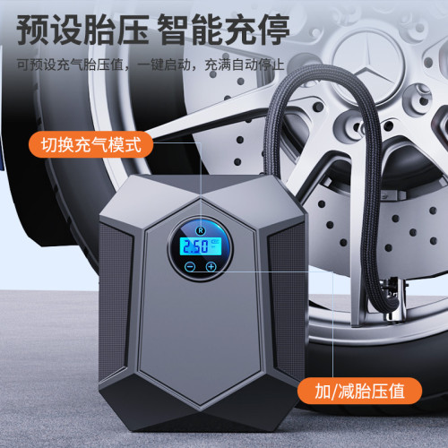 車用充氣泵電動智能數顯輪胎打氣泵可攜式打氣機打氣泵高壓泵