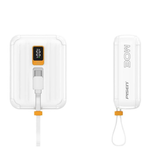 品勝小旅箱充電寶30W適用iPhone15快充雙自帶線10000安培1萬超薄