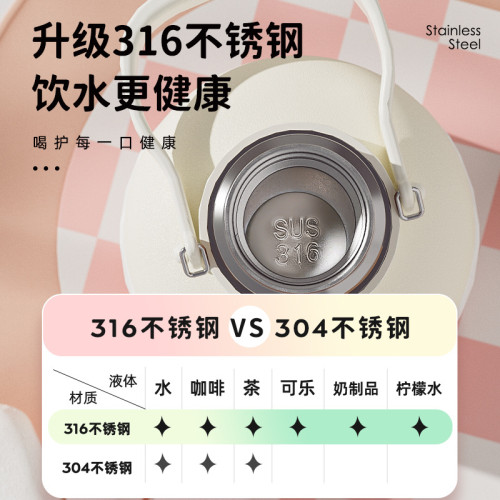 316不鏽鋼保溫杯大容量大肚孕婦兒童可攜式吸管水壺新款水杯保溫壺