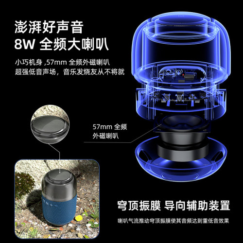 無線藍牙音箱帶RGB燈重低音戶外可攜式布藝防水小音響2025新款