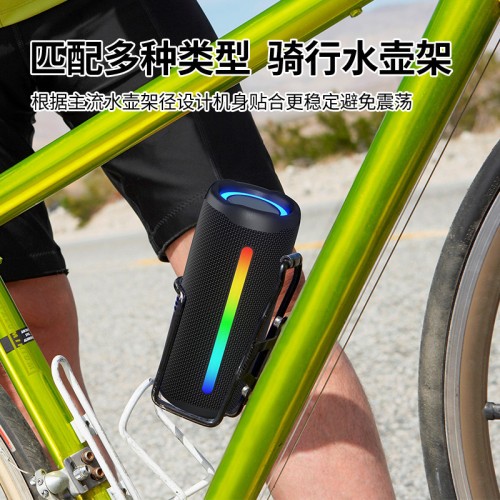 新款無線藍牙音箱戶外防水可攜式超重低音砲帶RGB燈圓柱音響