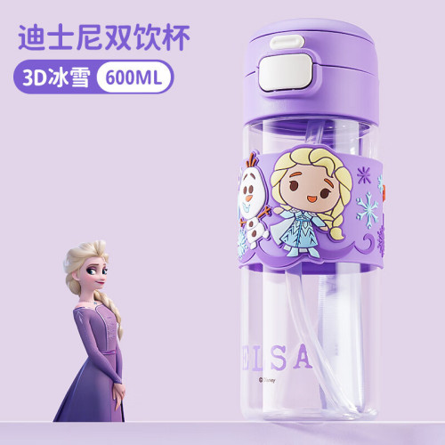 草莓熊米奇兒童水杯帶吸管可愛tritan材質上學專用學生防摔實體店