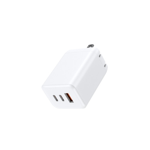 PD65W三口氮化鎵充電器大功率3孔可折曡手機超級快充充電頭3C
