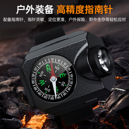 新款戶外野營強光手錶燈 led燈珠節能手腕燈夜釣迷你強光手電筒