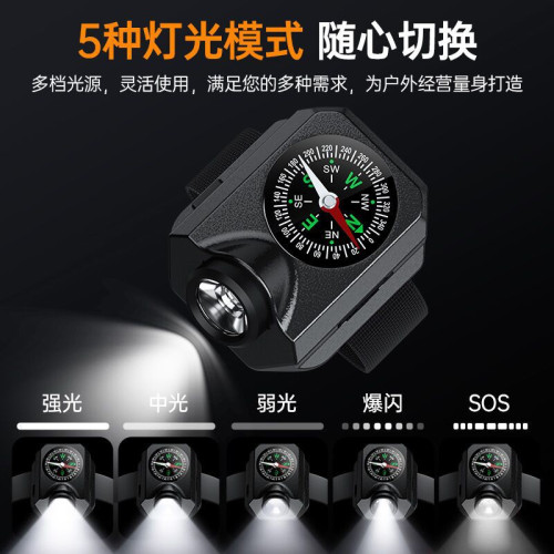 新款戶外野營強光手錶燈 led燈珠節能手腕燈夜釣迷你強光手電筒