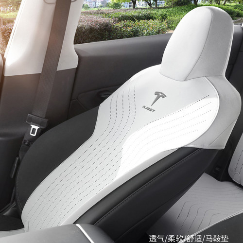 航空級翻毛皮汽車坐墊特斯拉Model3專用坐墊四季通用座椅套馬鞍墊