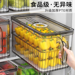 冰箱保鮮收納盒食品級廚房專用蔬菜水果雞蛋冷凍儲物整理盒帶手柄