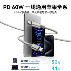 MOMAX摩米士適用蘋果15充電線iPhone15promax手機PD60W快充線平板