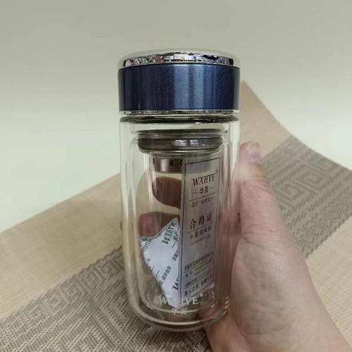 WAHYE/華頁雙層男女隔熱可攜式車用防燙透明大容量茶隔鵞蛋杯禮品杯