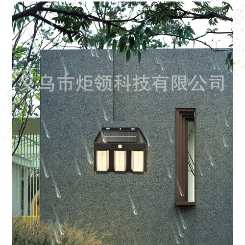 新款太陽能戶外防水鎢絲燈人體感應庭院壁燈花園別墅氛圍燈