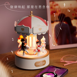 情侶禮品網紅小夜燈網紅八音盒旋轉木馬網紅禮品藍牙音響情人限定