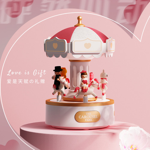 情侶禮品網紅小夜燈網紅八音盒旋轉木馬網紅禮品藍牙音響情人限定