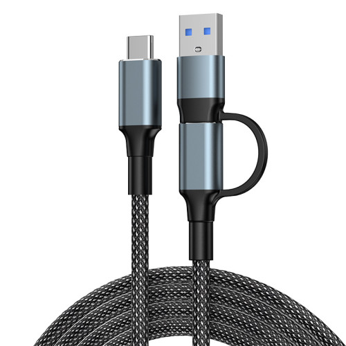 二合一數據線一拖二超級快充電線加長Type-C適用蘋果華爲充電線