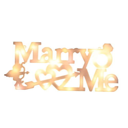 情人節床上布置求婚marryme字母燈LOVE表白燈牌裝飾LED彩燈