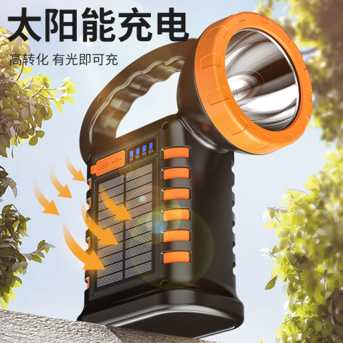 新款太陽能手提燈工作燈 USB充電戶外野營多功能應急巡邏礦燈